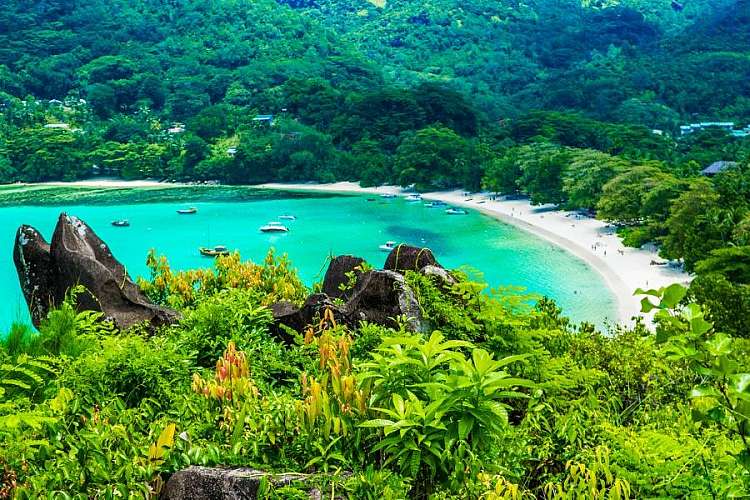 Una bellissima spiaggia con acque trasparenti