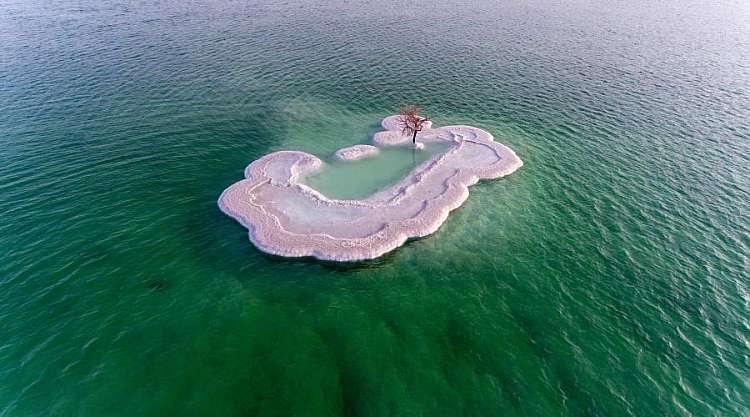 Isolotto di sale sul Mar Morto