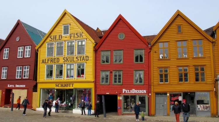 Bergen case di legno al porto