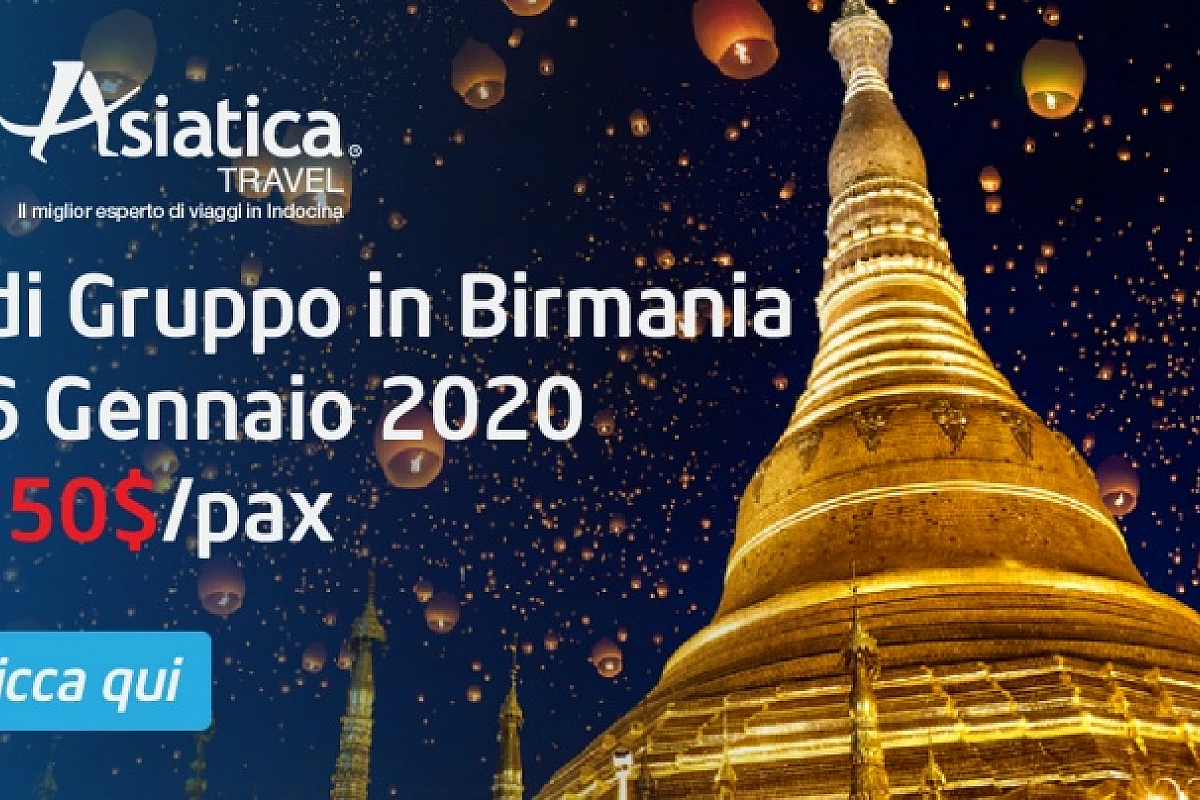 Viaggi da sogno in Birmania 17-26 Gennaio 2020 da 1130 euro/pax