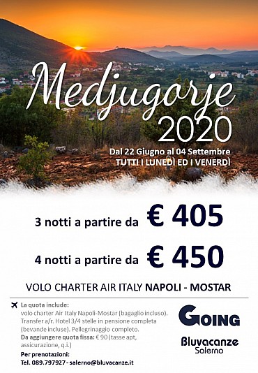 Medjugorje da Napoli con Air Italy a partire dal 22 giugno